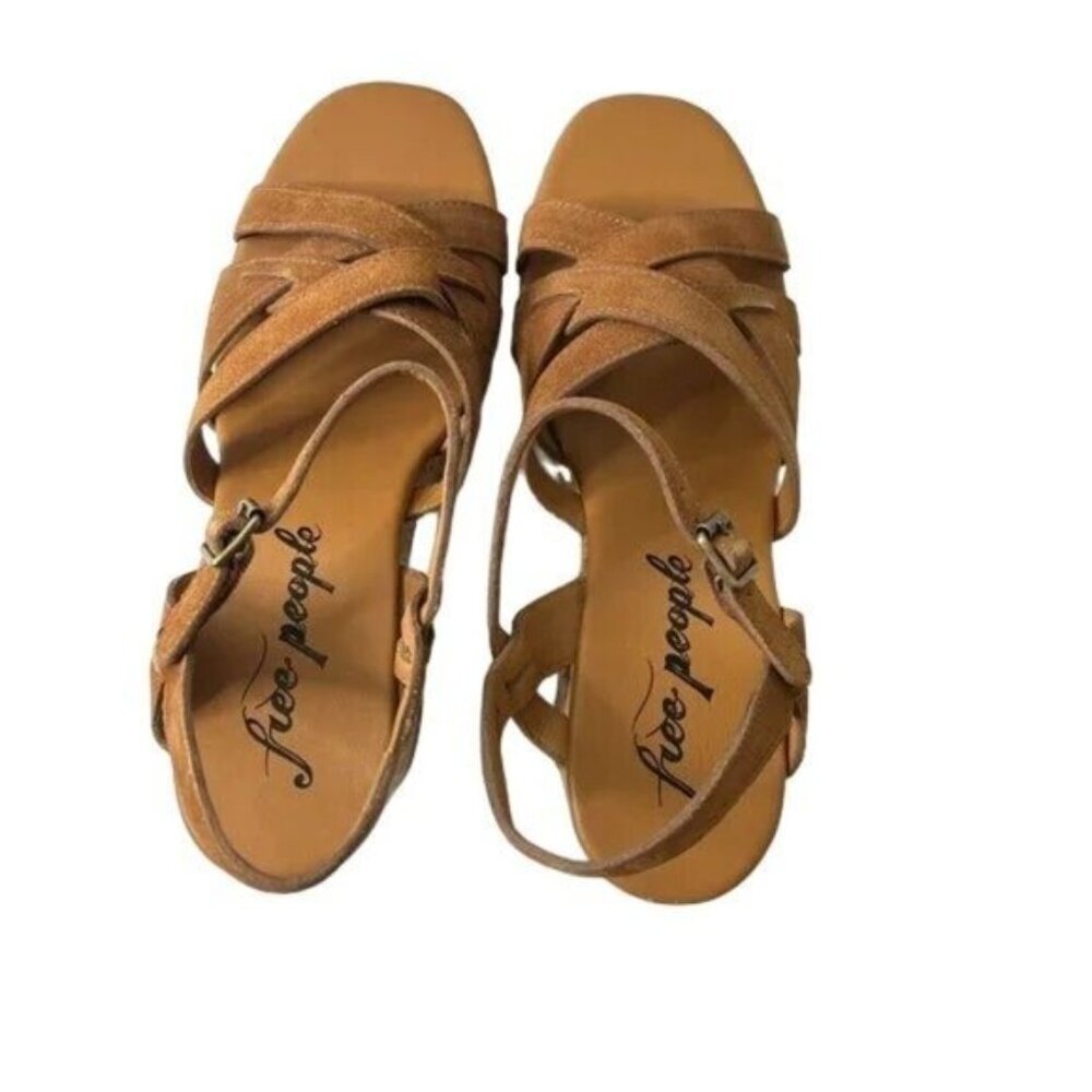 Free People Lisbon MJ Platform Sandals In Brandy Suede - Picture 5 of 8